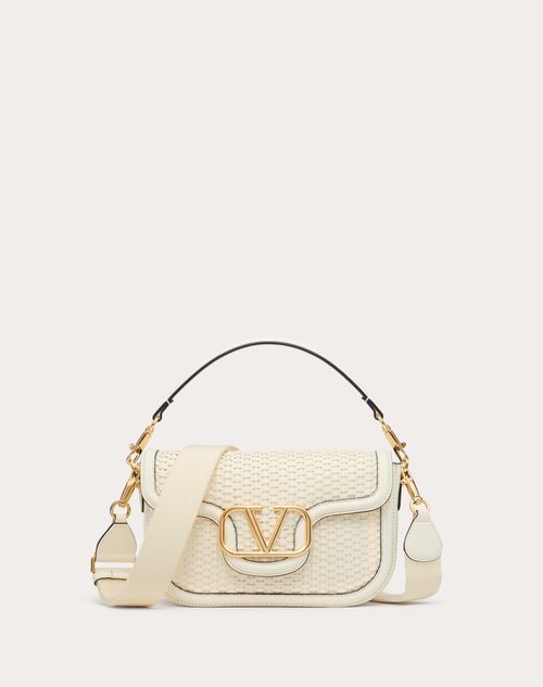 Valentino Garavani - Valentino Garavani Alltime Woven Leather Shoulder Bag - Ivory - Woman - Shoulder Bags