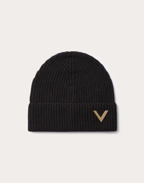 Valentino Garavani - Valentino Cashmere Beanie - Black - Woman - Hats And Gloves