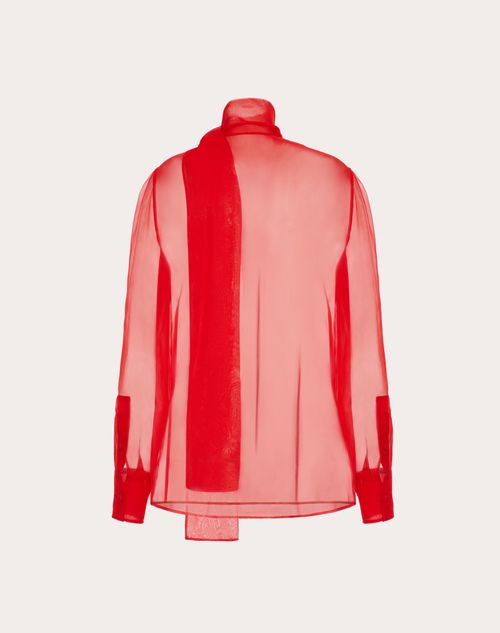 Valentino - Chiffon Blouse - Red - Woman - Shirts & Tops