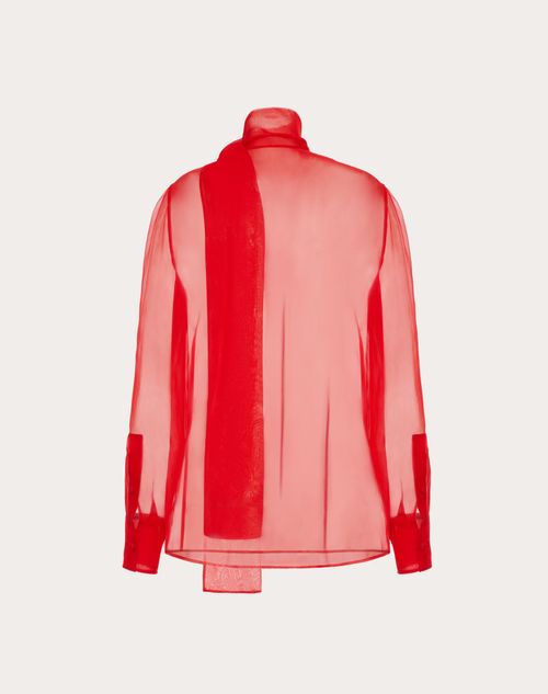 Valentino - Chiffon Blouse - Red - Woman - Shirts And Tops