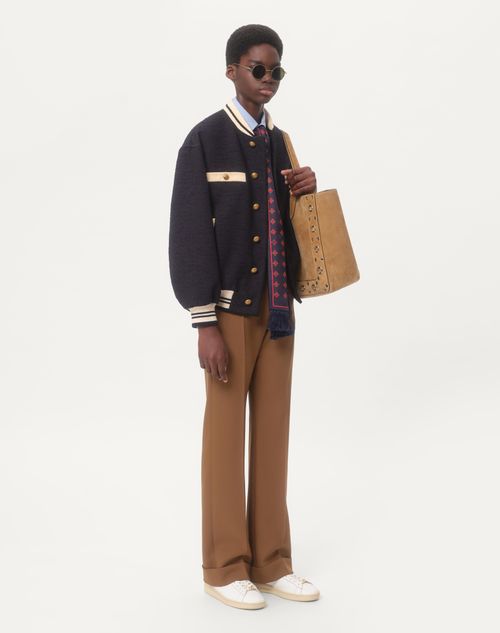 Valentino - Nylon Cuffed Gabardine Trousers - Nut - Man - Trousers And Shorts