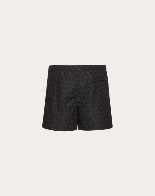 Valentino - Short De Bain En Nylon À Imprimé Toile Iconographe - Noir - Homme - Beachwear