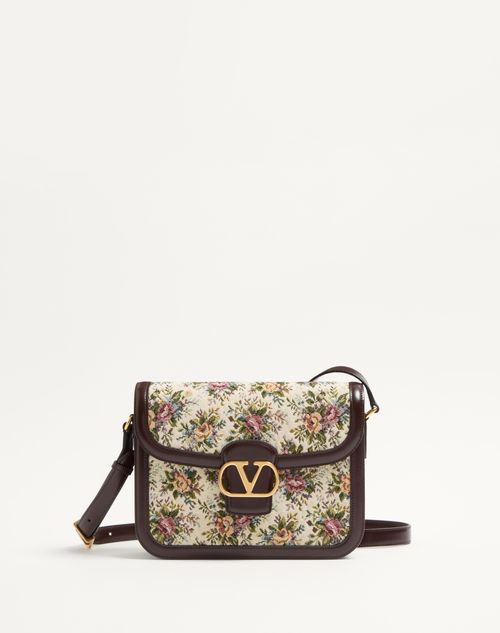 Valentino Garavani - Valentino Garavani 9to5 Shoulder Bag In Papier Floral Jacquard Fabric - Brown/multicolor - Woman - Shoulder Bags