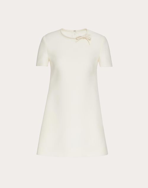 Valentino - Kurzes Crepe Couture Kleid - Elfenbein - Frau - Geschenke Für Damen
