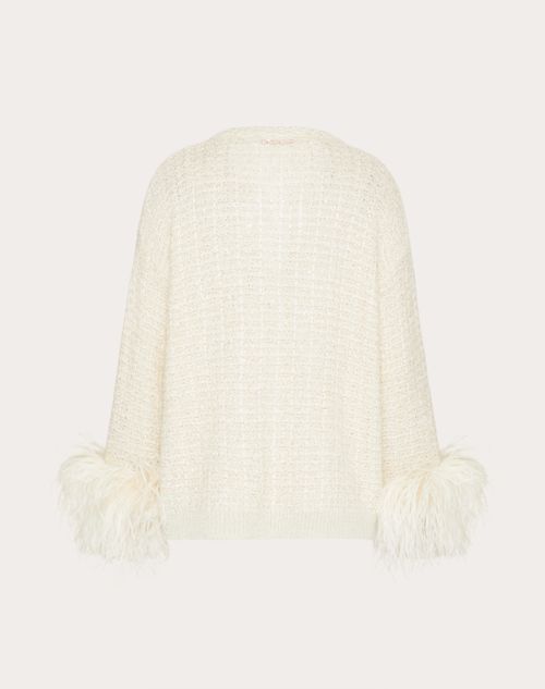 Valentino - Sweater In Lurex Mohair And Sequin Thread - Ivory - Woman - Knitwear