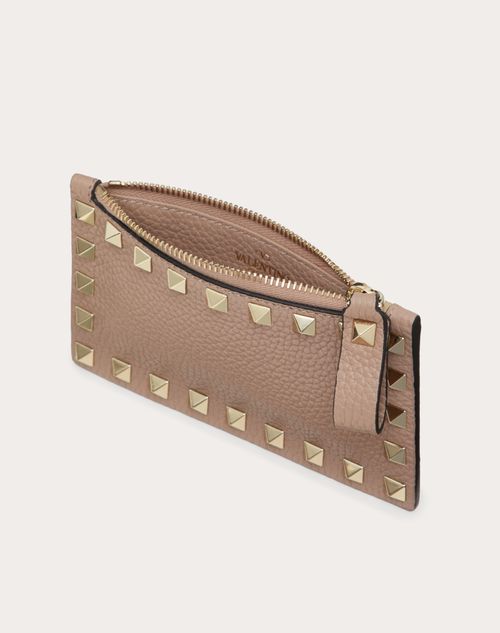 Valentino Rockstud Leather Zip Coin Purse/Card Holder