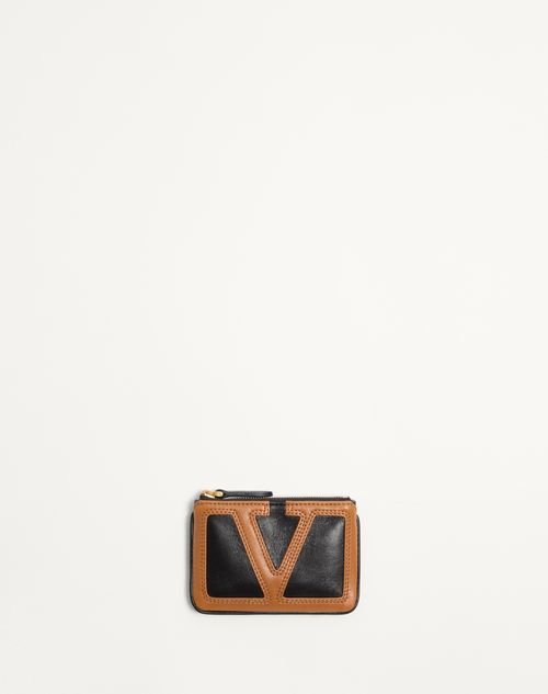 Valentino Garavani - Valentino Garavani Viva Superstar Nappa Leather Key Ring - Black/spice - Woman - Shelf - W Acc - Keyrings And Bag Charms