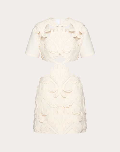 Valentino - Embroidered Crepe Couture Short Dress - Ivory - Woman - Shelf - Pap - L'ecole