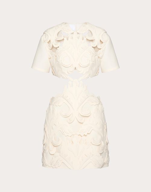 Valentino - Embroidered Crepe Couture Short Dress - Ivory - Woman - New Arrivals