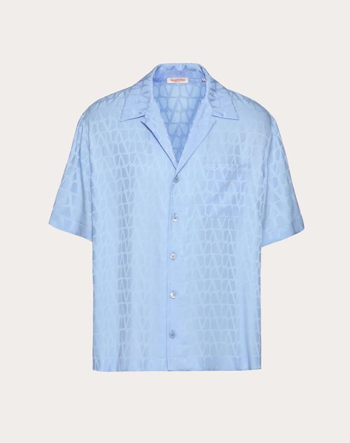Silk Bowling Shirt With Toile Iconographe Pattern for Man in Silk Bowling Shirt With Toile Iconographe Pattern for Man in