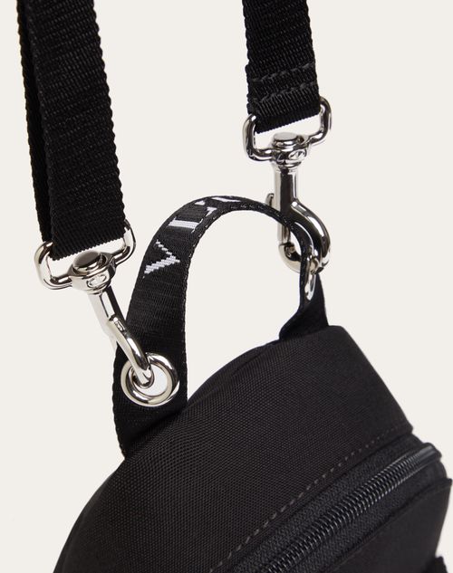 Valentino Black Nylon Rockstud Sling Backpack Valentino