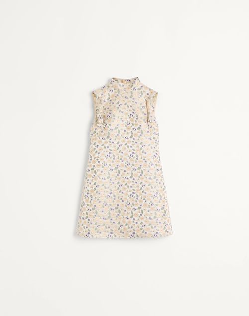 Valentino - Short Dress In Garden Lurex Jacquard - Multicolor - Woman - Dresses
