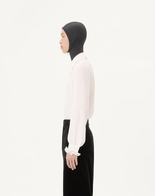 Valentino - Valentino Crepe De Chine Silk Shirt With Ruffles - Ivory - Man - Shirts