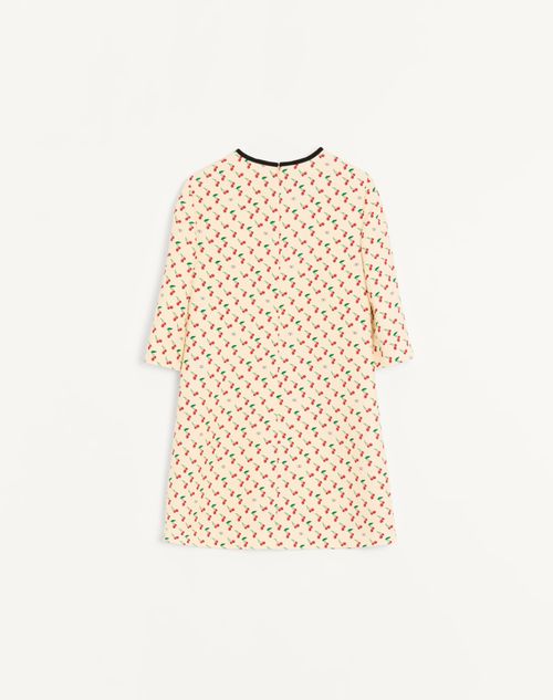 Valentino - Crepe Couture Short Dress With Cherryfic Print - Birch/cherry Red - Woman - Woman Ready To Wear Sale