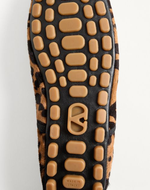 Valentino Garavani - Rhytmika Ballerina In Haircalf With Fauve Eclat Print - Animal Print - Man - Sneakers