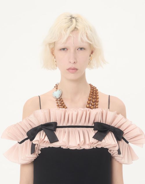 Valentino - Crepe Couture Short Dress - Black/pink - Woman - Ready To Wear