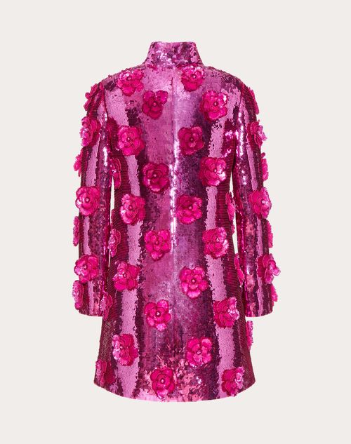 Valentino - Kurzes Kleid Aus Besticktem Organza - Pink Pp - Frau - Damen Sale-kleidung