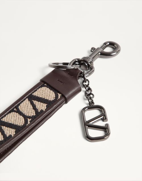 Valentino Garavani - Toile Iconographe Keyring - Natural/fondant - Man - Man Bags & Accessories Sale