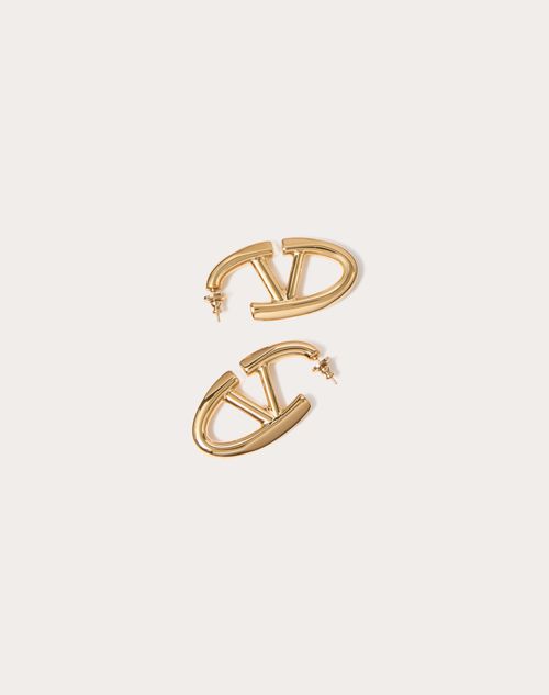 Valentino Garavani - Vlogo The Bold Edition Metal Earrings - Gold - Woman - Accessories