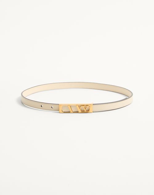 Valentino Garavani - Vlogo Signature Belt In Shiny Calfskin 15 Mm - Butter - Woman - Belts - Accessories