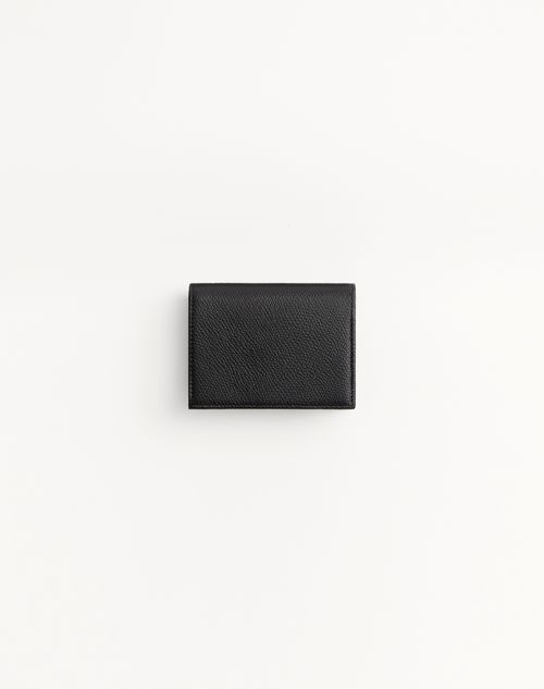 Valentino Garavani - Vlogo Signature Grainy Calfskin Wallet - Black - Woman - Wallets And Small Leather Goods