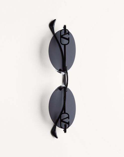 Valentino - Geometric Metal Eyewear - Black/grey - Woman - Eyewear