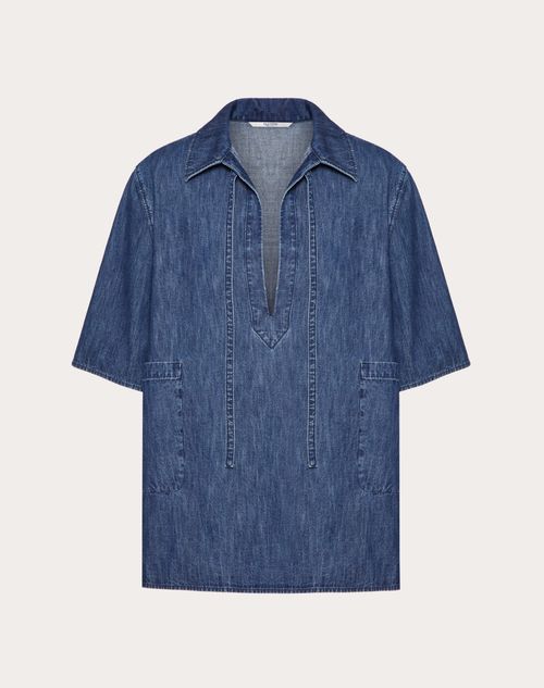 Valentino - Denim Tunic - Blue - Man - Denim Shirts