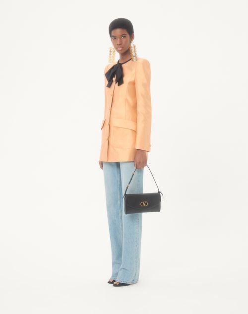 Valentino Garavani - Valentino Garavani Devain Small Nappa Shoulder Bag - Black - Woman - Shoulder Bags