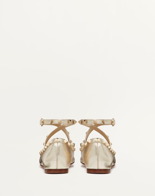 Valentino rockstud caged sale leather ballerina flat