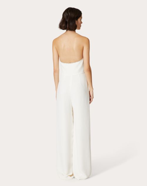 Embroidered Cady Couture Jumpsuit for Woman in Ivory/silver | Valentino GB