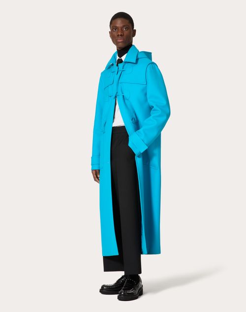 Valentino - Duffel Coat En Laine - Sky Blue - Homme - Manteaux Et Blazers