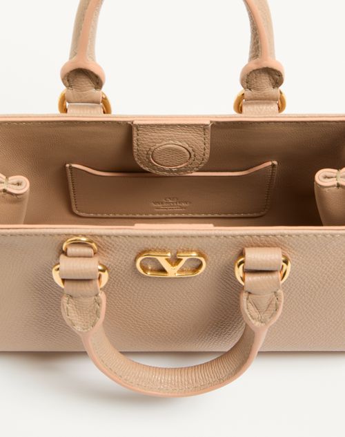 Valentino Garavani - Mini Vlogo Signature Bag In Grainy Calfskin - Pink - Woman - Top Handle Bags