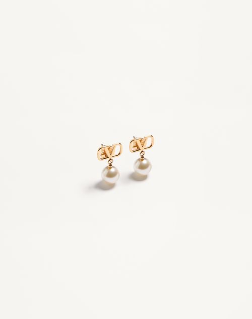 Valentino Garavani - Vlogo Signature Earrings With Swarovski® Pearls - Gold/cream - Woman - Accessories