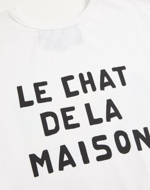 Valentino - Valentino Cotton T-shirt With Le Chat De La Maison Print - Ivory - Man - Tshirts And Sweatshirts