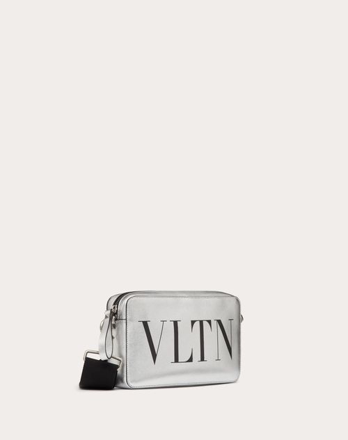 Valentino Garavani - Vltn Leather Crossbody Bag - Silver - Man - Man Bags & Accessories Sale