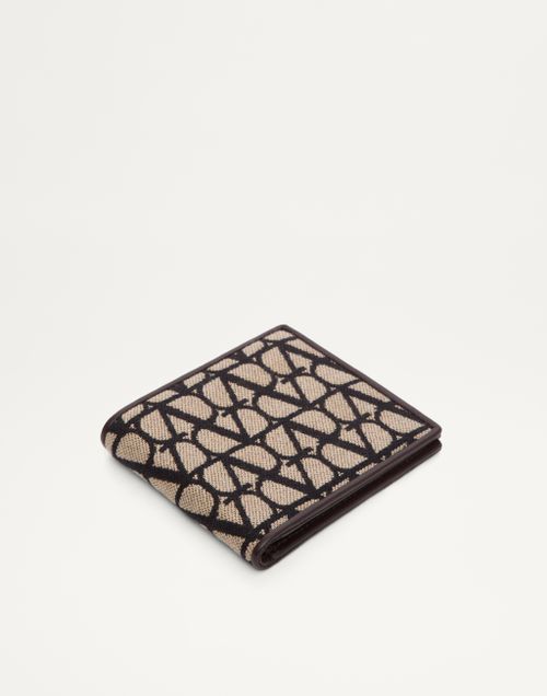 Valentino Garavani - Toile Iconographe Fabric Wallet With Leather Details - Natural/fondant - Man - Man Bags & Accessories Sale