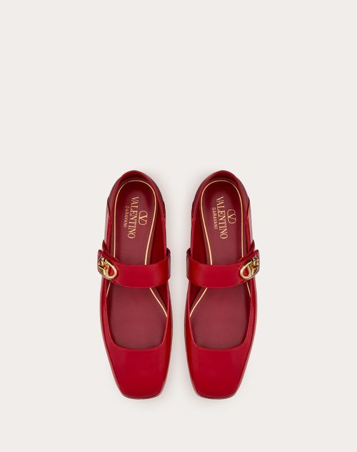 Valentino Garavani - Ballerinas Vlogo Locker Mary-jane De Naplack - Rosso Valentino - Mujer - Bailarinas