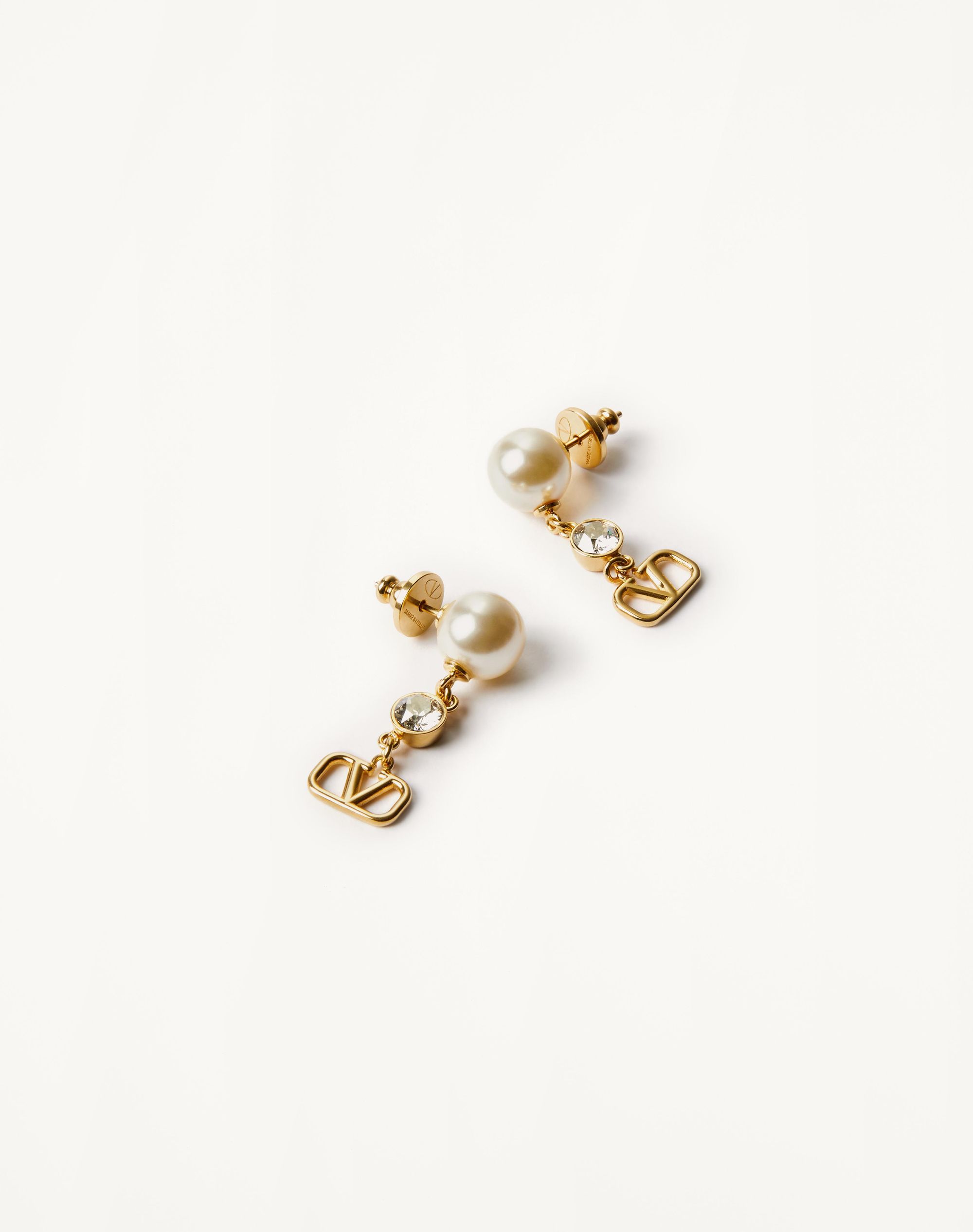 Vlogo Signature Earrings In Metal, Pearl And Swarovski Vlogo Signature Earrings In Metal, Pearl And Swarovski