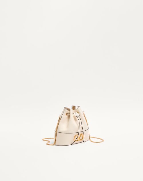 Valentino Garavani - Mini Vlogo Signature Bucket Bag In Nappa Leather - Light Ivory - Woman - Shoulder Bags