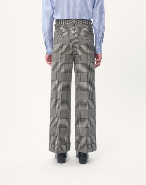 Wool Pants With Turn-ups With Check Pattern On Houndstooth Wool Pants With Turn-ups With Check Pattern On Houndstooth
