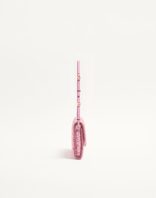 Valentino Garavani - Valentino Garavani Devain Small Shoulder Bag In Cloqué Jacquard Fabric. - Pink - Woman - Shoulder Bags