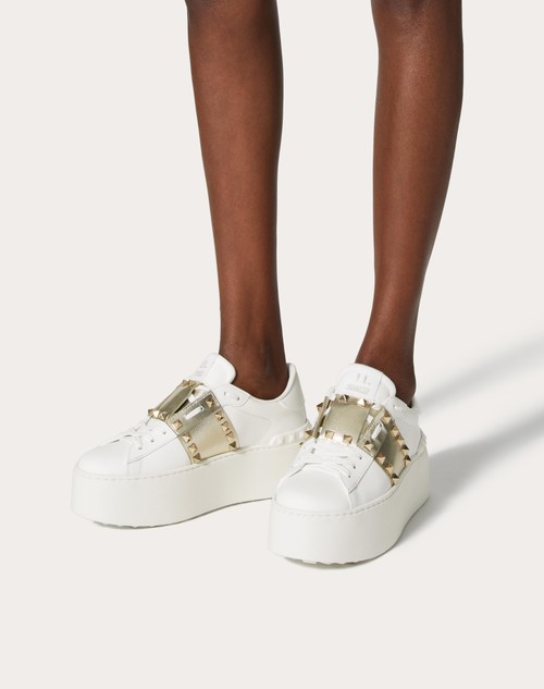 Valentino Garavani Rockstud metallic-detail sneakers - White