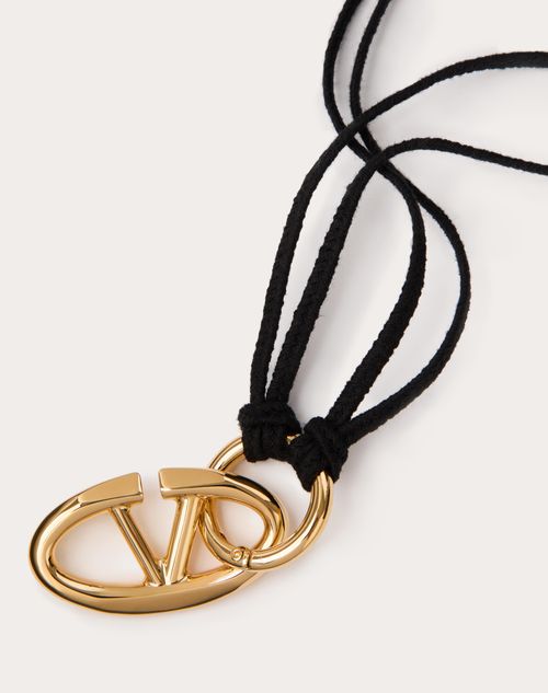 Valentino Garavani - The Bold Edition Vlogo Rope And Metal Necklace - Black - Woman - Jewellery