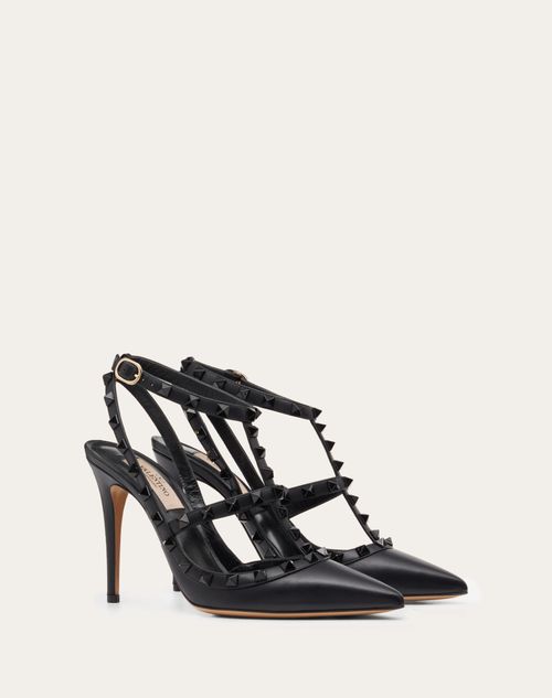 Valentino Garavani - Salones Rockstud Con Pulseras Y Tachuelas A Tono 100 Mm - Negro - Mujer - Salones