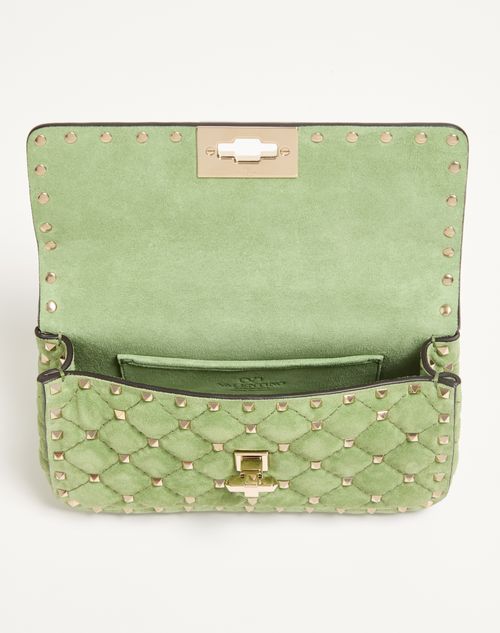 Valentino Garavani - Valentino Garavani Rockstud Spike Small Suede Bag - Mint - Woman - Shoulder Bags