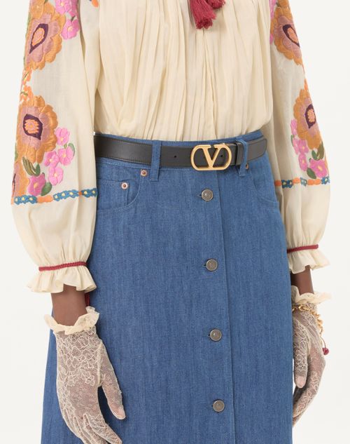 Valentino by Mario Valentino Adela ロゴレザーベルト VALENTINO BY MARIO VALENTINO Adela Logo Buckle Belt