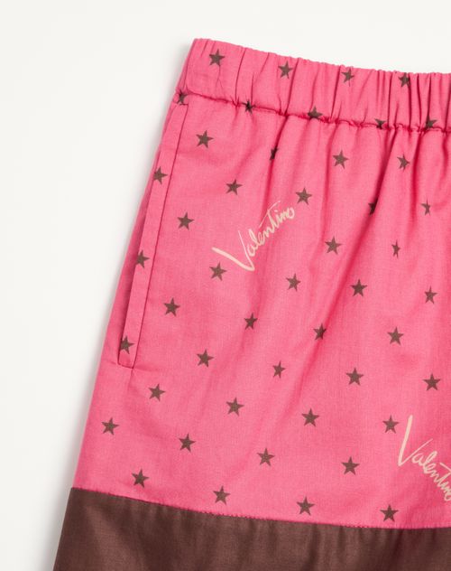 Valentino - Starry Signature Muslin Shorts - Coral/chocolate - Woman - Trousers And Shorts