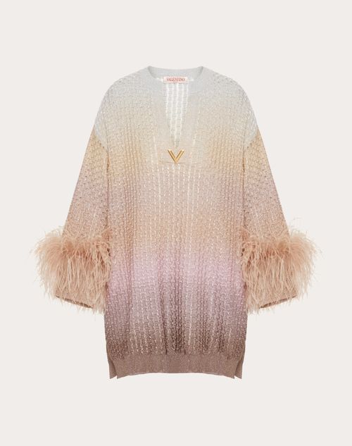 Valentino - Gradient-effect Lurex Sweater - Poudre - Woman - Knitwear