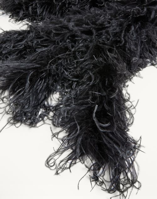 Valentino Garavani - Valentino Feathers Scarf With Ostrich And Turkey Feathers - Black - Woman - Soft Accessories