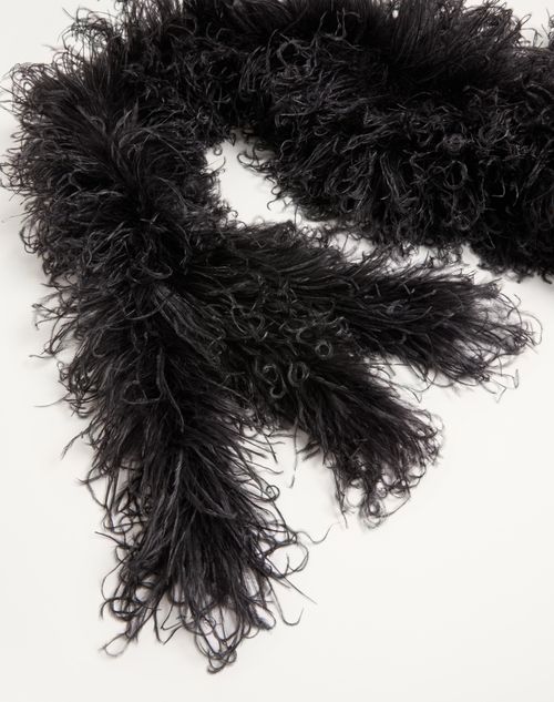 Valentino Garavani - Bufanda Valentino De Plumas De Avestruz Y Pavo - Negro - Mujer - Accesorios Suaves
